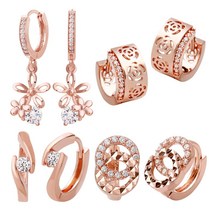 14 K 금침 로즈 골드 러블리 플라워 링 귀걸이 선물 드롭 거리 포인트 링귀 핀 _ 22092786EA