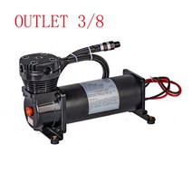 에어 서스펜션 유니버셜 38NPT 200PSI 480C 12V 에어 서스펜션 컴프레서 펌프 키트 크롬블랙, 03 OUTLET  38ASC black