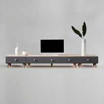 바니코 소프트 서랍형 거실장 세트 2700 A타입 착불, 오크화이트