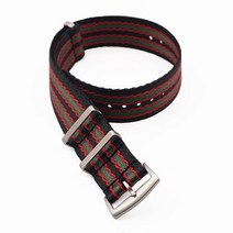 프리미엄 품질 헤링본 20mm 22mm 안전 벨트 시계 밴드 나일론 나토 스트랩 007 제임스 본드 밀리터리 스트라이프 교체 시계