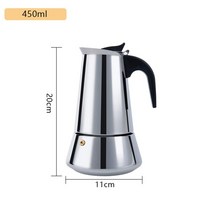 모카포트 인덕션 비알레띠 사용법 알루미늄Moka Pot 커피 메이커 포트 스테인레스 스틸 모카 에스프레소 라, 03 450ml