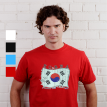 한국민예사 3D 입체발포 태극기 반팔 티셔츠 흰색 검정 하늘색 빨강