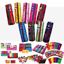 파앤카코리아-국내산 P11 칠색 누비 필통 (소), 색상:곤색, 단품