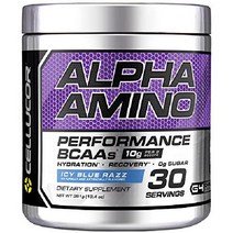 Cellucor Alpha Amino EAA BCAA Powder 분지 사슬 필수 아미노산 + 전해질 수박 30회 제공량, 아이스 블루 라즈, 30인분 (1팩)