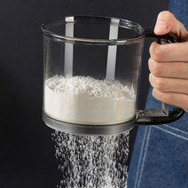 스테인리스 밀가루체 반자동 손잡이형 날밀가루체 베이킹 도구, 2개