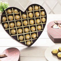 러브 하트 페레로로쉐 고급 초콜릿 커플 발렌타인데이 화이트데이 학원 학교 유치원 어린이집 선생님 여친 선물 부부의날 공무원 시험 수험생 수능 선물, 하트 페레로로쉐 18개 세트(케이스색상랜덤)