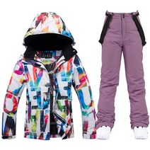 여성스키복바지 스키복 상의 하의 여자 보드복 멜빵 두꺼운 따뜻한 스키 정장 여성 방수 열 재킷 바지 세트 여성 눈 옷 야외 스노우 보드 착용 브랜드 스키 복장