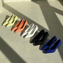 비비드 새틴 스틸레토 미들힐 6cm 펌프스 봄구두