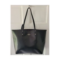 코치 COACH F59441 리버서블 시티 토트 브라이트 레드 랜치 플로럴 솔리드 블랙 파우치 포함 여성 레더