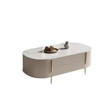 소파테이블 타원형 티테이블 인테리어 원목 거실테이블 세라믹 좌식테이블, A. 120x60x45CM 베이지