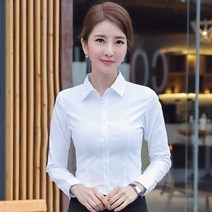 럭셔리블라우스 오피스룩 한국어 여성 코튼 셔츠 화이트 셔츠 여성 긴 소매 셔츠 탑스