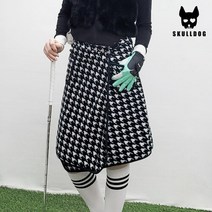 스컬독 골프 방한 치마 담요 스커트 멀티 무릎담요 망토 캠핑 블랭킷 파크골프 사무실 학교, 골프 담요치마 패턴블랙