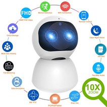 HD 1080P 실내 와이파이 카메라 스마트 홈 보안 감시 IP CCTV 360 PTZ 10X 줌 아기 애완 동물 비디오 모니터 캠, 1080P Camera Only, 영국 플러그