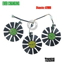 87MM T129215SU DC 12V 0.50AMP T129215SM 4Pin 4 와이어 아수스 GTX980Ti R9 390X 390 GTX1070 GTX1060 그래픽 카드 팬, [02] green