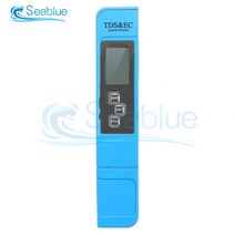 lcd 디지털 ph tds ec meter tester pen water 순수 ppm 필터 수경법 수족관 수영장 water monitor with leather case, tds ec temp 블루
