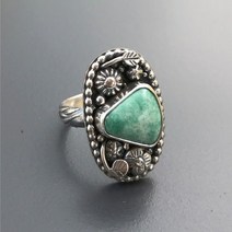 자수정 반지 보석 유색 여성 위한 빈티지 티베트어 월장석 스탈 반지 골동품 인도 자연 두 가지 색상 돌