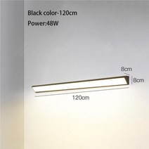 알리 Aliexpress GYS Led 방수 벽 램프 IP65 야외 긴 스트립 외부 조명 정원 장식 세탁기 화이트 블랙 114574, Black 120cm, 6000K white light