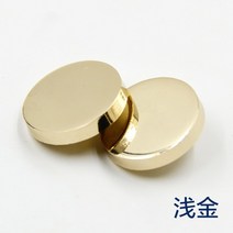 의류 단추 보석 금속 금장 메탈 보석 부자재 의류 니트 코트 가방 버튼 6종, 25mm[6개]코트트렌치코트 앞개, 라이트 골드 평면 버클