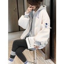 힙합 스트릿 오버핏 박스핏 겨울 뽀글이 집업 플리스 후리스 스웨터 커플 후드 점퍼 캐주얼