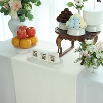 인조실크 미색 돌상테이블보 인견실크, E1인조실크(미색)180x55-2면오바로크