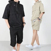 벤티브 남자 빅사이즈 반팔후드아노락 5부 7부팬츠 상의 하의