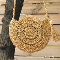 손뜨개가방 니트가방 명품손뜨개 가방 라운드 술 짚 crossbody bag women 여름 등나무 핸드백 handmade woven beach circle 보헤미아 해변 여행