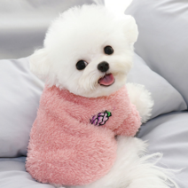 큐샵 귀여운 강아지 후리스 뽀글이 티셔츠 강아지옷, 핑크