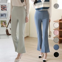 핀탁 / 앞절개 부츠컷 밴딩 스판 슬랙스 라인 텐션 하객룩 팬츠