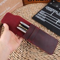 [반석컴퍼니]펜홀더 빈티지 가죽 케이스 파우치 수제 보관 레트로
