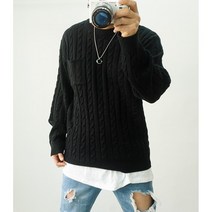 [코디캡틴] 4XL 큰옷 남자 빅사이즈 꽈배기니트