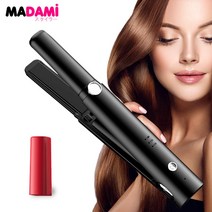 휴대용고데기 미니 슬림 헤어 고데기 2 In 1 무선 스트레이트너 컬러 USB 충전 스트레이트닝 언 플랫