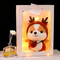 시바견 강아지 봉제 인형 푹신한 쿠션 모찌 표정 귀여운 선물 다람쥐, 35cm, M
