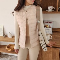 브리스살롱 (bs2525) 겨울데일리룩 경량 구스조끼 덕다운베스트 다운패딩조끼코디