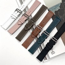 갤럭시 워치 5 4 3 프로 클래식 호환 심플 가죽 스트랩 40mm 41mm 42mm 44mm 45mm 46mm, 20mm, 체스넛브라운