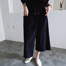 리즈와이 골덴 랩 치마바지 코듀로이 밴딩 플레어 와이드 팬츠 큐롯팬츠 (3color)