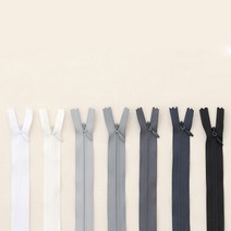 소잉데일리 콘실지퍼 바지지퍼 청바지지퍼 모음전_ 15cm~100cm 160여종, 49 차콜, 9. 콘실지퍼_60cm(26~50)