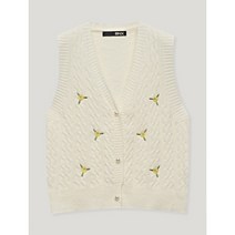 BNX 플라워 자수 데일리 브이넥 니트 베스트 BW3VT006L0