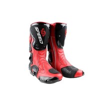 Riding Trider 100% 뉴 모토 사이클 부츠 크로스 가죽 롱 하이 슈즈 화이트 블랙 GP 더티 바이크 사이즈 10-45 B1004, 8.5, medium red