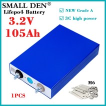 인산철배터리 신제품 32V 105Ah Lifepo4 배터리 3C 리튬 철 인산염 충전식 셀 DIY12v 24v 전기 자동차 EV R, 01 1PCS Battery, 01 1PCS Battery