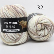 뜨개질 바늘용 100g 양모 야크 원사 크로셰 4.5mm 손 3 겹 미세 모직 염색 1 개, 32