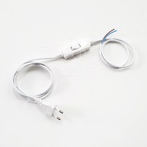 호강조명 AC 220V 전선코드 중간스위치 0.75SQ 백색, 1개, 1.5M