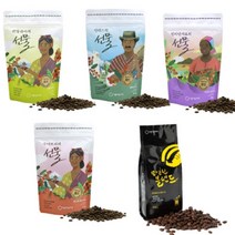공정무역 커피 원두 추천 5종 200g 커피콩 홀빈 분쇄, 수마트라커피200g