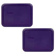 [미국] 파이렉스 Pyrex 7210-PC 3컵 퍼플 직사각형 플라스틱 식품 보관 뚜껑 미국 제조 - 2팩, 2