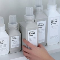 꿈꾸는 키친 세탁 세제 소분 용기 600ml 4P + 방수라벨지 4P, 1세트