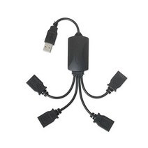 DC 여행용 1남성 4 여성 USB 허브 분배기 연장 케이블 2.0 데이터 전원 어댑터 소켓 변환기, 한개옵션0