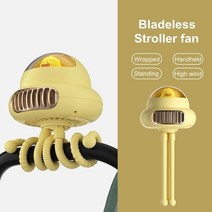 무시동에어컨 차박용 화물차 차박 캠핑카 카라반 캠핑 중장비 Bladeless 유모차 팬 4000mah 충전식 에어컨 음소거 4 기어 휴대용 접이식 데스크탑 에어 쿨러 핸드 헬드, 옐로