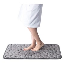 발매트 조약돌 양각 메모리 폼 목욕 욕실 바닥 깔개 물 흡수성 미끄럼 방지 카펫 40, 50x80cm, 회색
