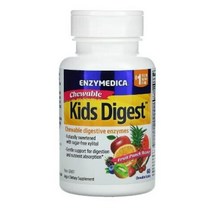 엔자이메디카 효소 Enzymes 키즈 츄잉 과일 60 태블릿 Leucine 리우신 Pectinase tapioca dextrose inulin 이눌린