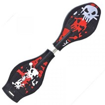 드래곤보드 스네이크보드 이륜스케이트보드 트위스트보드 플래시휠, 블랙 스컬(어린이)