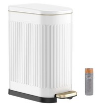 BETHEBEST 탈착식 라이너 버킷이 있는 10리터/2.6갤런 욕실 쓰레기통 침실 사무실용 부드럽게 닫히는 뚜껑이 슬림 직사각형 그레이 USA 미국, White